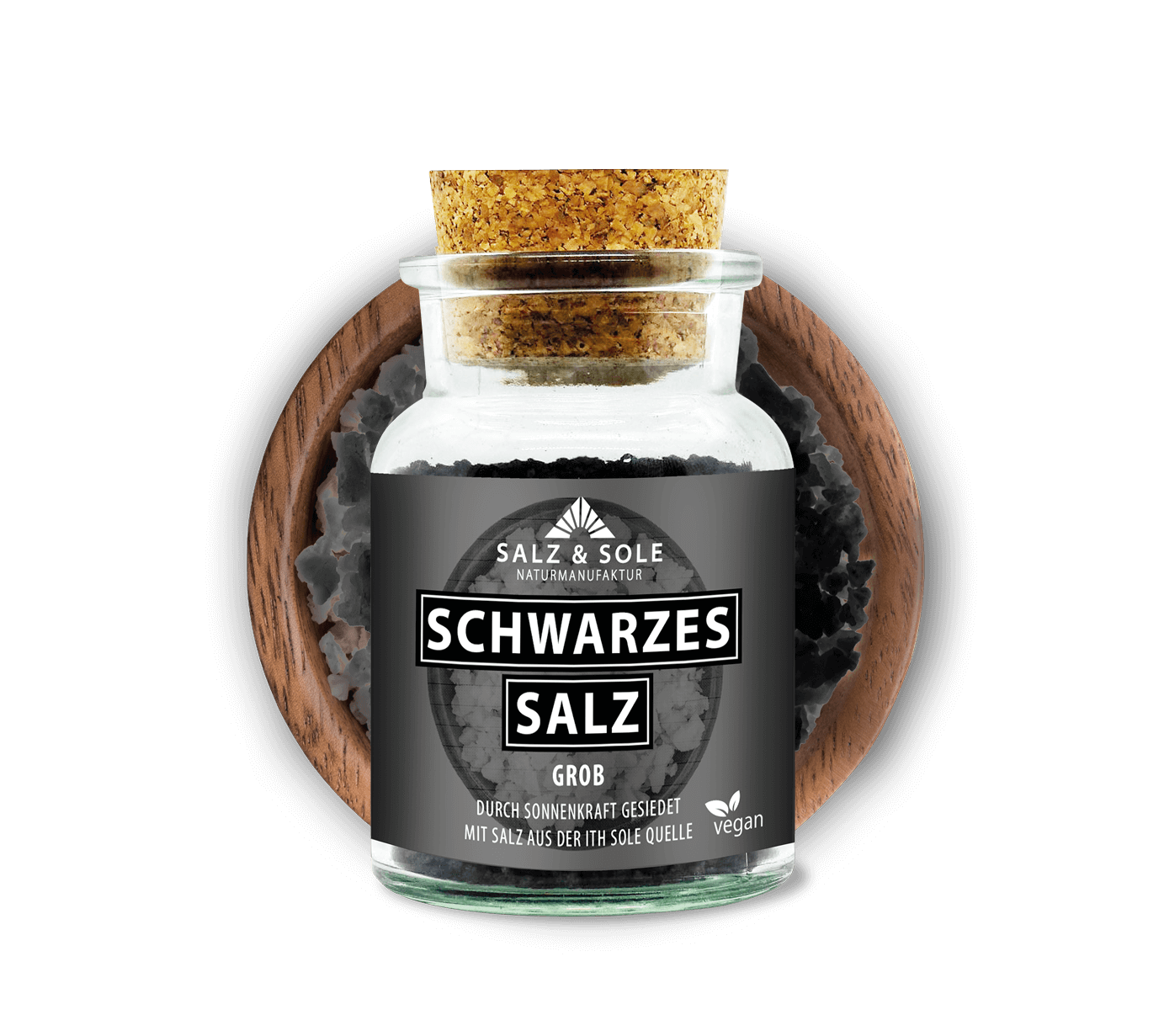 Schwarzes Salz im Korkglas 120g